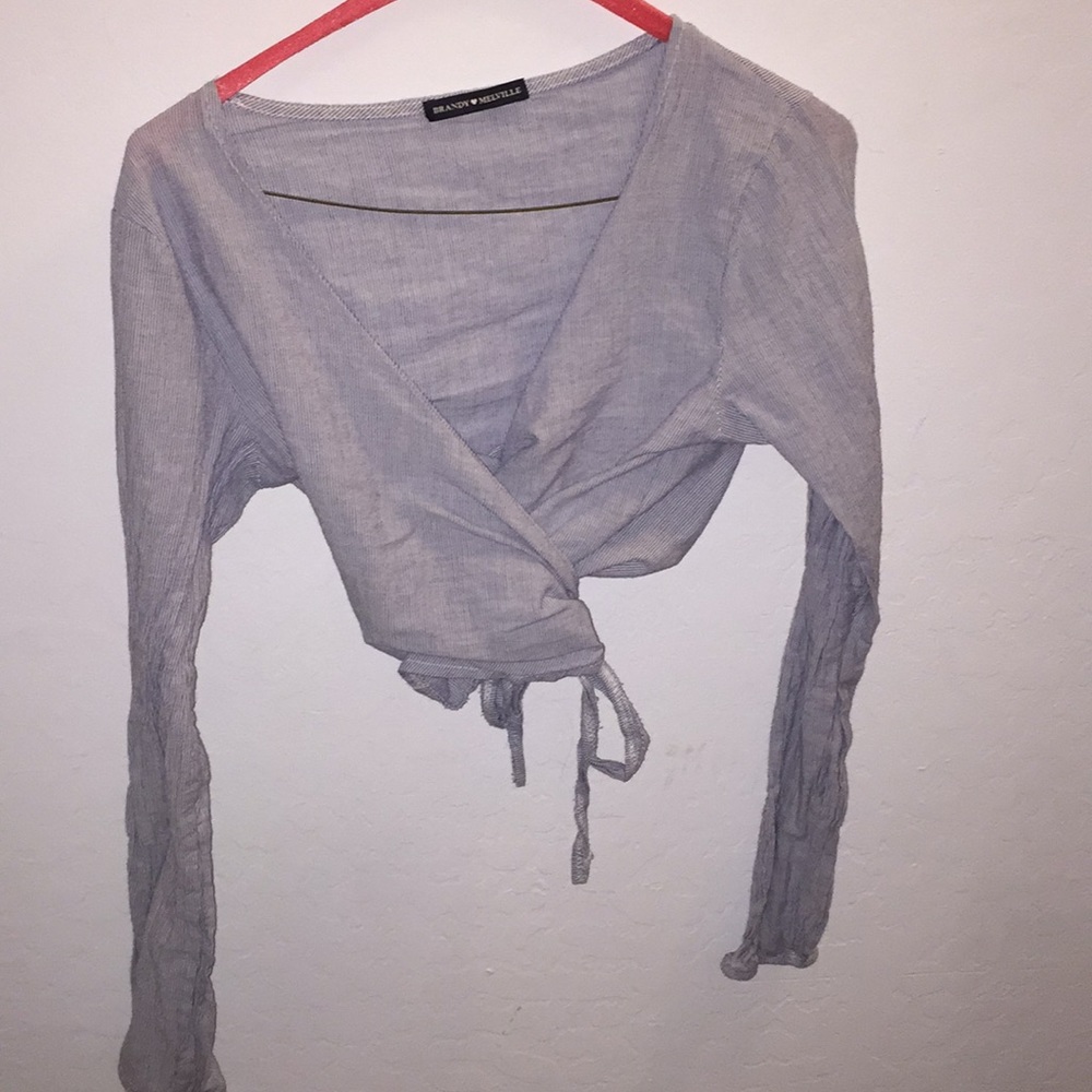 Striped brandy Melville  tie crop top